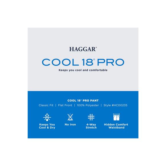 Haggar Men’s Navy Blue Classic Fit Khaki Cool18 Pro Pants 34x32 - Picture 8 of 8